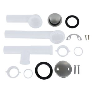 Danco 12098 Touch-Toe Tub Drain Kit, Plastic/Polypropylene, White, Brushed Nickel