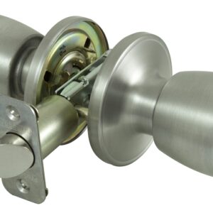 ProSource TS630BRA4B Passage Knob, Metal, Stainless Steel, 2-3/8 to 2-3/4 in Backset, 1-3/8 to 1-3/4 in Thick Door