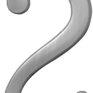 Hy-Ko Prestige Series BR-43SN/2 House Number, Character: 2, 4 in H Character, Nickel Character, Solid Brass