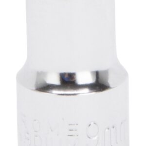 Vulcan MT6498679 Drive Socket, 9 mm Socket, 3/8 in Drive, 6-Point, Chrome Vanadium Steel, Chrome