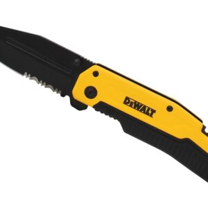 DEWALT DWHT10313 Pocket Knife, 3-1/4 in L Blade, 1-1/4 in W Blade, Stainless Steel Blade, 1-Blade, Black/Yellow Handle