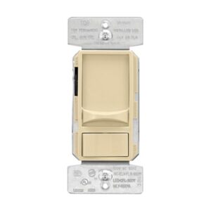 Eaton Wiring Devices SUL06P-V-KB-L Slide Dimmer, 120 V, 300/600 W, CFL, Halogen, Incandescent, LED Lamp, 3-Way, Ivory