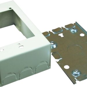 Wiremold B35 Outlet Box, 0 -Knockout, Steel, Ivory, Wall Mounting