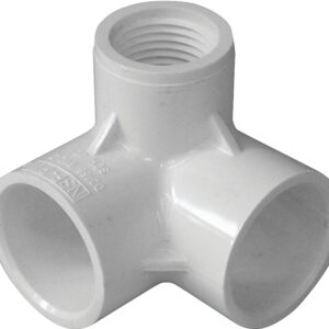IPEX 235036 Side Outlet Elbow, 1 x 1 x 1/2 in, Socket x Socket x FNPT, PVC, White, SCH 40 Schedule, 450, 600 psi Pressure