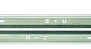Knape & Vogt 1300P ZC 20 Drawer Slide, 75 lb, 20 in L Rail, 1/2 in W Rail, Steel, Zinc