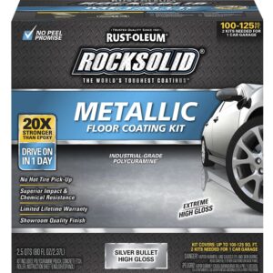 Rust-Oleum 286893 Floor Coating Kit, High-Gloss, Silver, Particulate Solid, 70 oz