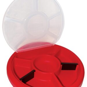 Bucket Boss 10010 Bucket Seat, Plastic, Red, 12-1/4 in Dia x 1-1/2 in H Outside, 6-Compartment