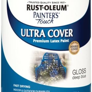 Rust-Oleum 224428T Enamel Paint, Water, Gloss, Deep Blue, 1 qt, Can, 120 sq-ft Coverage Area
