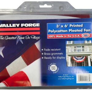 Valley Forge PFF-ST Full Fan Flag, 3 ft W, 6 ft H, Polycotton