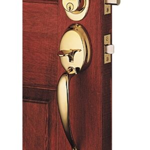 Schlage Plymouth Series F60VPLY/PLY505 Combination Lockset, Mechanical Lock, Knob Handle, Round Design, Bright Brass