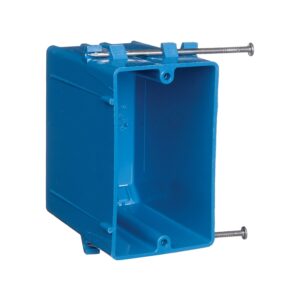 Carlon B122A-UPC Outlet Box, 22 cu-in, 1-Gang, PVC, Blue