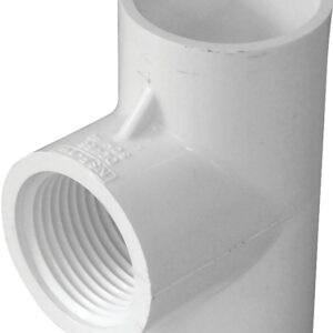 IPEX 435852 Pipe Tee, 3/4 in, Socket x Socket x FPT, PVC, White, SCH 40 Schedule, 150 psi Pressure