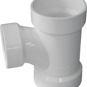 Canplas 192126L Sanitary Pipe Tee, 2 x 1-1/2 in, Hub, PVC, White