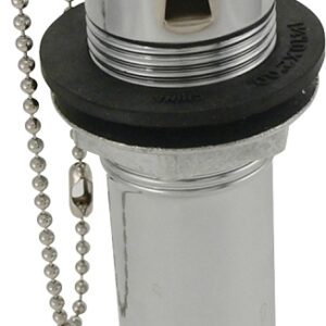 Plumb Pak PP3105PC Lavatory Plug, 1-1/4 in Dia x 5 in L Dimensions, Pop-Out, Brass, Chrome
