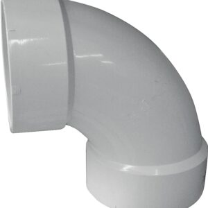 Canplas 192254L Sanitary Pipe Elbow, 4 in, Hub, 90 deg Angle, PVC, White