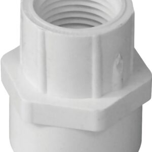 IPEX 435958 Reducing Pipe Adapter, 1 x 3/4 in, Socket x FPT, PVC, White, SCH 40 Schedule, 150 psi Pressure