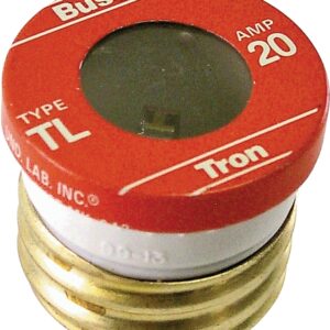Bussmann BP/TL-20 Plug Fuse, 20 A, 125 V, 10 kA Interrupt, Plastic Body, Time Delay Fuse