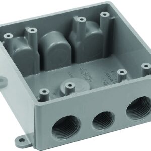 Carlon E382DE Switch Box, 2 -Gang, 7 -Outlet, PVC, Gray