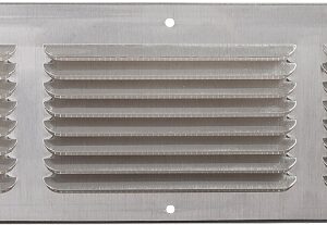 Master Flow EAC16X4 Undereave Vent, 4 in L, 16 in W, 26 sq-ft Net Free Ventilating Area, Aluminum, Mill
