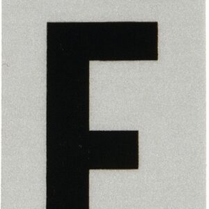 Hy-Ko RV-15/E Reflective Letter, Character: E, 1 in H Character, Black Character, Silver Background, Vinyl