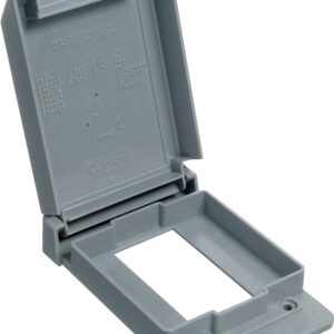 Carlon E98GFCN-CAR Device Cover, 4-53/64 in L, 3-11/16 in W, Rectangular, Polycarbonate, Gray, Textured