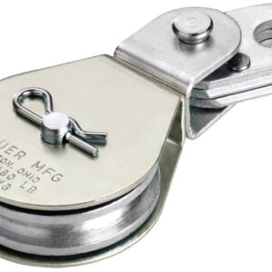 Deuer DB-20E Cable Block, Swivel Eye, 1/4 in Rope, 480 lb Working Load, Zinc