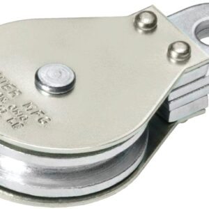 Deuer DB-15G Gable Block, Fixed Eye, 1/4 in Rope, 480 lb Working Load, 2 in Sheave, Zinc