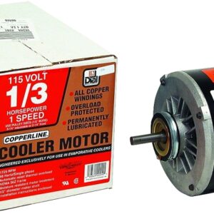 Dial 2201 Evaporative Cooler Motor, 0.33 hp, 115 V, 1/2 in Dia Shaft, 1725 rpm Speed, Ball Bearing