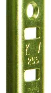 Knape & Vogt 255 PK255 BR 48 Shelf Standard, 500 lb, 23 ga Thick Material, 5/8 in W, 48 in H, Steel, Brass