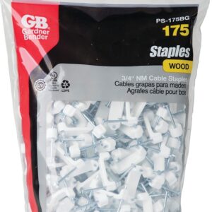 Gardner Bender PS-175BG/J Cable Staple, 3/4 in W Crown, 1-1/4 in L Leg, Plastic/Polyethylene, 175/BAG