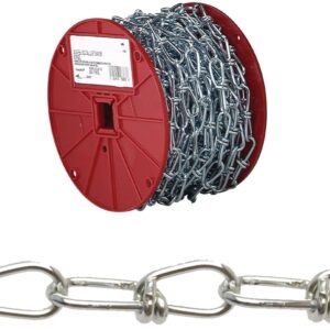 Campbell 0722027 Loop Chain, #2/0, 155 ft L, 255 lb Working Load, Low Carbon Steel, Zinc