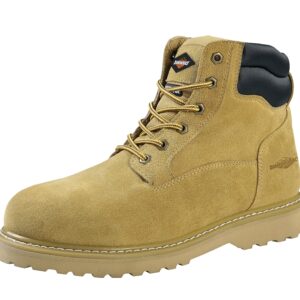 Diamondback 1-10 Work Boots, 10, Extra Wide W, Tan, Suede Leather, Lace-Up, With Lining