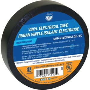IPG 85835 Electrical Tape, 66 ft L, 3/4 in W, PVC Backing