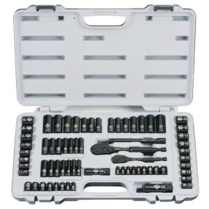 STANLEY 92-824 Socket Set, Chrome, Black