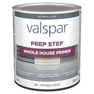Valspar Prep-Step 044.0000981.005 Exterior Primer, White, 1 qt, Pail