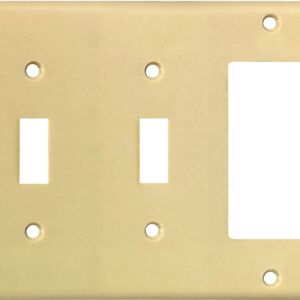 Eaton Wiring Devices 2173V-BOX Combination Wallplate, 4-1/2 in L, 6-3/8 in W, Standard, 3-Gang, Thermoset, Ivory