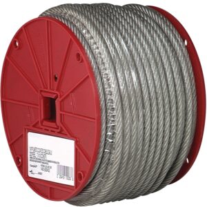 Campbell 7000397 Aircraft Cable, 3/32 in Dia, 250 ft L, 184 lb Working Load, Steel