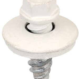 Acorn International SW-SS1234W250 Stitch Screw, #12 Thread, High-Low Thread, Hex Drive, White, 250/BAG