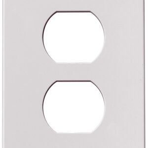 Eaton Wiring Devices PJS8W Series Wallplate, Mid-Size, Screwless, 4-1/2 in L, 2-3/4 in W, 1-Gang, Polycarbonate, White