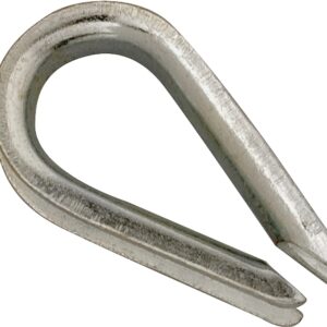 Campbell T7670649 Wire Rope Thimble, 3/8 in Dia Cable, Malleable Iron, Electro-Galvanized