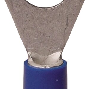 Gardner Bender 10-104 Ring Terminal, 600 V, 16 to 14 AWG Wire, #8 to 10 Stud, Vinyl Insulation, Copper Contact, Blue