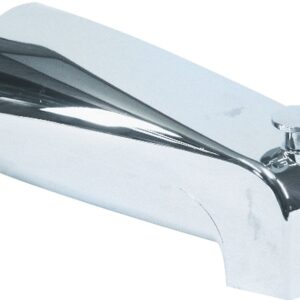 US Hardware P-522C Bathtub Spout with Diverter, 12.63 in L, 8-3/4 in W, 11-3/4 in H, 1/2 in Connection, NPT, Plastic