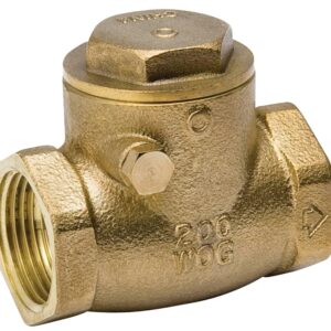 B & K ProLine Series 101-006NL Swing Check Valve, 1-1/4 in, IPS, 200 psi Pressure, Brass Body