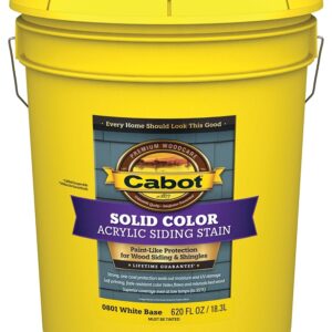 Cabot 800 Series 140.0000801.008 Solid Color Siding Stain, Natural Flat, Liquid, 5 gal, Can