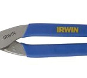Irwin 23012 Tinner Snip, 12-3/4 in OAL, 2-3/4 in L Cut, Curved, Straight Cut, Steel Blade, Double-Dipped Handle