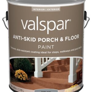 Valspar 024.0082030.007 Porch and Floor Paint, Light Gray, 1 gal, 100 sq-ft/gal Coverage Area
