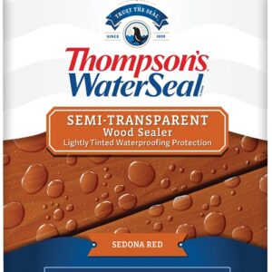 Thompson's WaterSeal TH.092401-16 Wood Sealer, Semi-Transparent, Liquid, Sedona Red, 1 gal