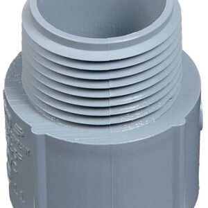 Carlon E943JRR Conduit Adapter, 2 in Male, 2.71 in Dia, 2.09 in L, PVC, Gray