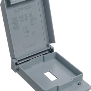Carlon E98SSCN-CAR Device Cover, 4-53/64 in L, 3-11/16 in W, Rectangular, 1-Gang, Plastic, Gray, Textured
