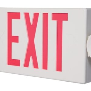 Sure-Lites LPXC Series LPXC25 Emergency Light Exit Sign Combo, 19-3/4 in OAW, 7-1/2 in OAH, 120/277 V, 0.98 W, Red